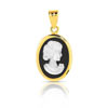 Pendentif or 750 jaune camée nacre et onyx