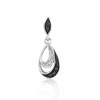 Pendentif or 750 blanc diamant noir et blanc
