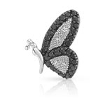 Pendentif or 750 blanc diamant noir et blanc