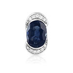 Pendentif or 750 blanc saphir et diamant