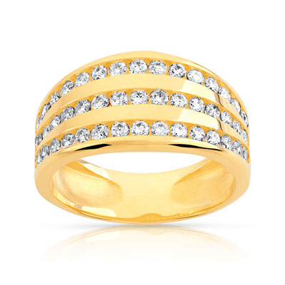Bague or 750 jaune diamant