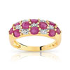 Bague or 750 2 tons rubis et diamant