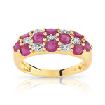 Bague or 750 2 tons rubis et diamant