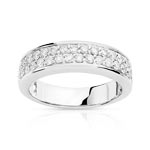 Bague or 750 blanc diamant