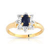 Bague or 750 2 tons saphir et diamant