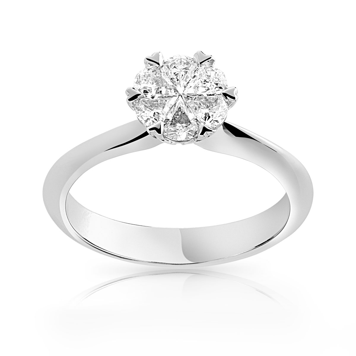 Bague or 750 blanc diamant