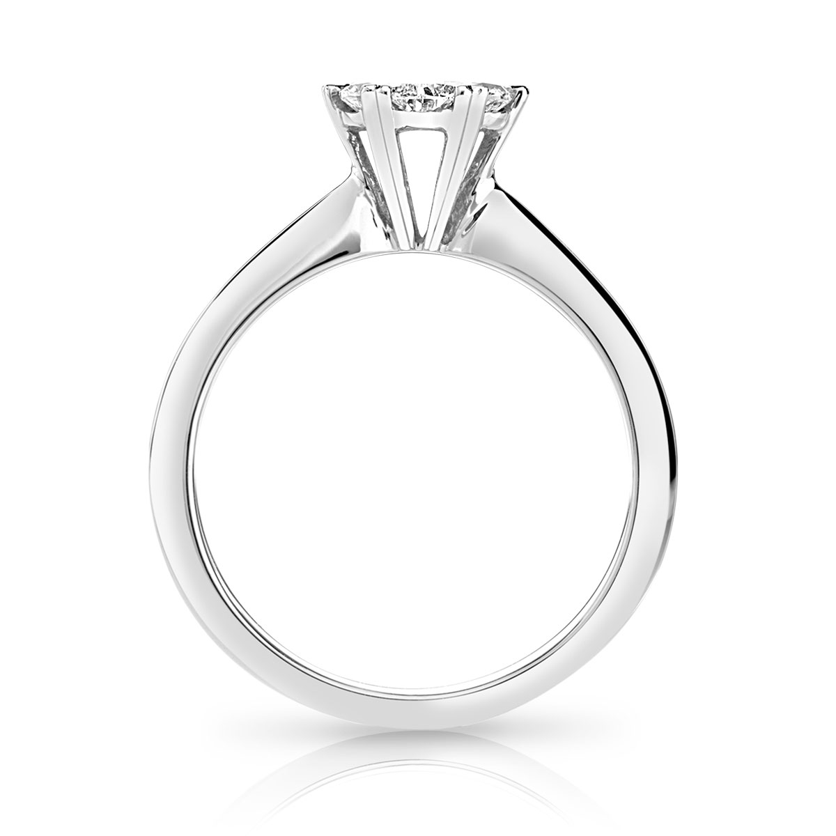 Bague or 750 blanc diamant - vue 2