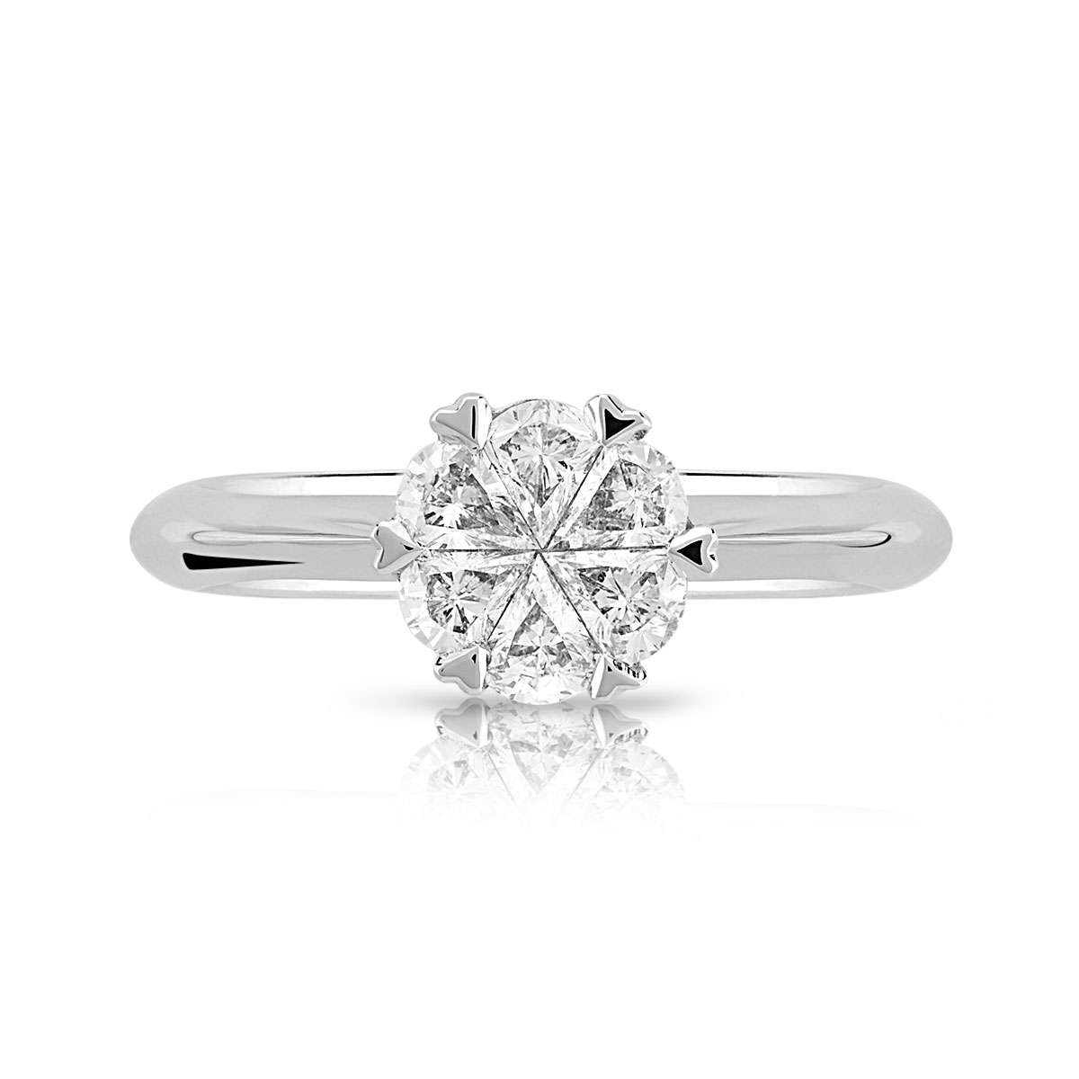 Bague or 750 blanc diamant - vue 3