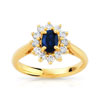 Bague or 750 jaune saphir et diamant
