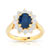 Bague or 750 jaune saphir et diamant