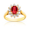 Bague or 750 jaune rubis et diamant