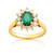 Bague or 750 jaune &eacute;meraude et diamant