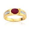 Bague or 750 2 tons rubis et diamant