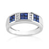 Bague or 750 blanc saphir et diamant