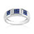 Bague or 750 blanc saphir et diamant