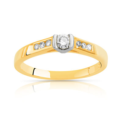 Bague 2 ors 750 diamant
