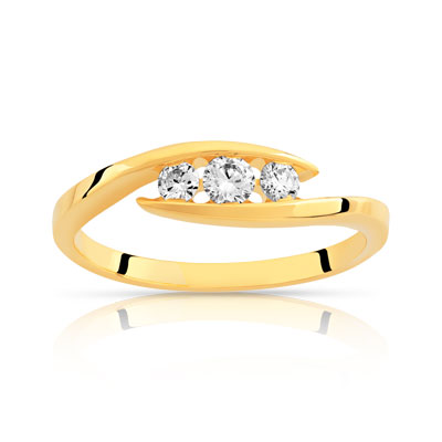 Bague Trilogy or 750 jaune diamant