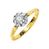 Bague solitaire 2 ors 750 diamant 11/100e de carat