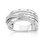 Bague or 750 blanc diamant