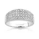 Bague or 750 blanc diamant