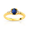 Bague or 750 jaune saphir et diamant