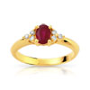 Bague or 750 jaune rubis et diamant