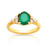 Bague or 750 jaune émeraude et diamant