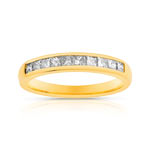Alliance demi-tour or 750 jaune diamant