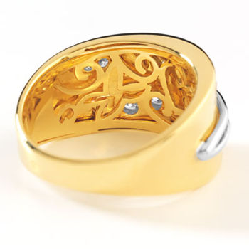 Bague 2 ors 750 diamants