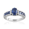 Bague or 750 blanc saphir et diamant