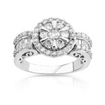 Bague or 750 blanc diamant 1,02 carat