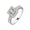 Bague or 750 blanc diamant
