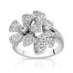 Bague or 750 blanc diamant