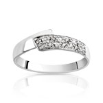 Bague or 750 blanc et diamant
