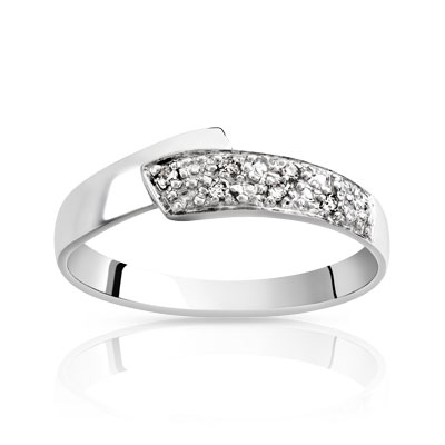 Bague or 750 blanc et diamant
