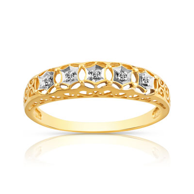 Bague or 750 jaune diamant