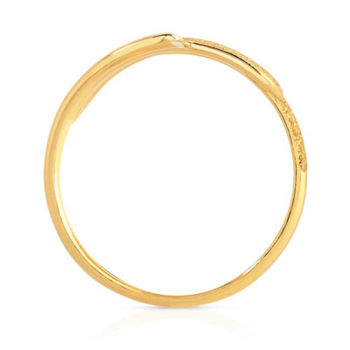 Bague or 750 jaune polie et granité