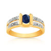 Bague or 750 2 tons saphir et diamant