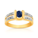 Bague or 750 2 tons saphir et diamant