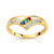 Bague or 750 2 tons saphir et rubis et émeraud et diamant