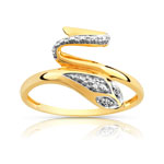 Bague or 750 2 tons diamant