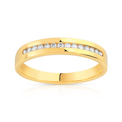 Alliance demi-tour or 750 jaune diamant