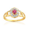 Bague or 750 2 tons rubis et diamant