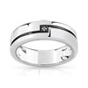 Bague or 750 blanc diamant noir