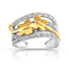 Bague 2 ors 750 diamant