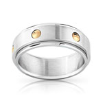Bague acier et or 750
