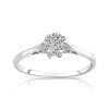 Bague or 750 blanc diamant