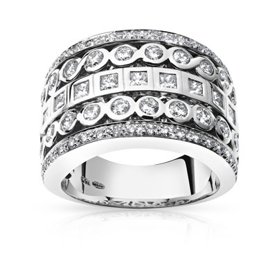 Bague or 750 blanc diamant 1,51 carat