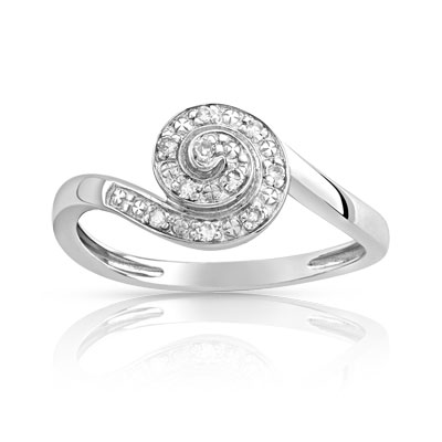 Bague or 750 blanc diamant