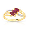 Bague or 750 2 tons rubis